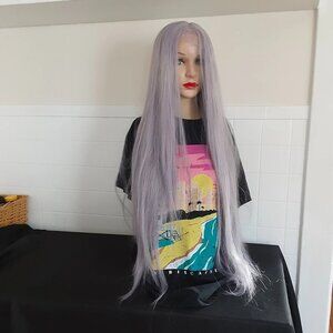 Lavender purple lace front wig layered long